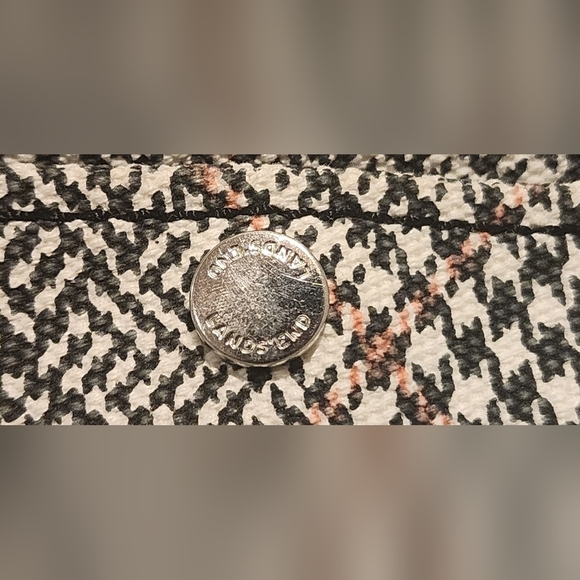 Lands’ End Wristlet 7.5 x 5 black/white/red Cotton Hoodstooth - Picture 3 of 5